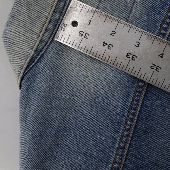 Levis LVC Jacket Womens Small Orange Tab Cotton Embroidered Sleeve Denim Trucker - Picture 11 of 16